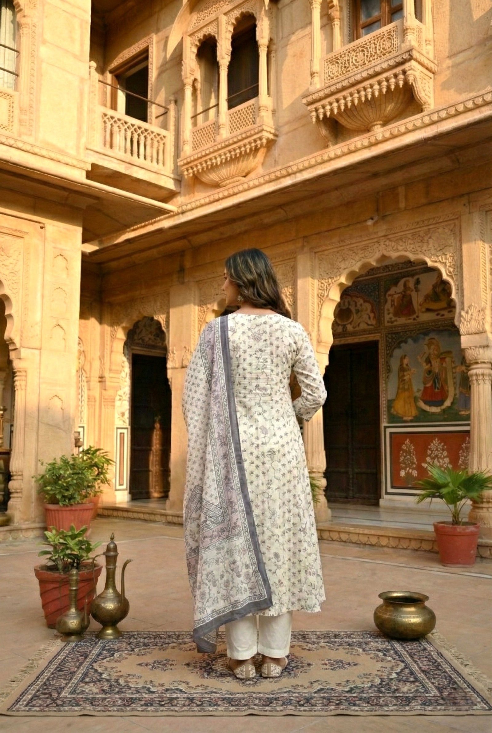 Onion Cotton Floral Digital Printed Three Piece Set - Image 3