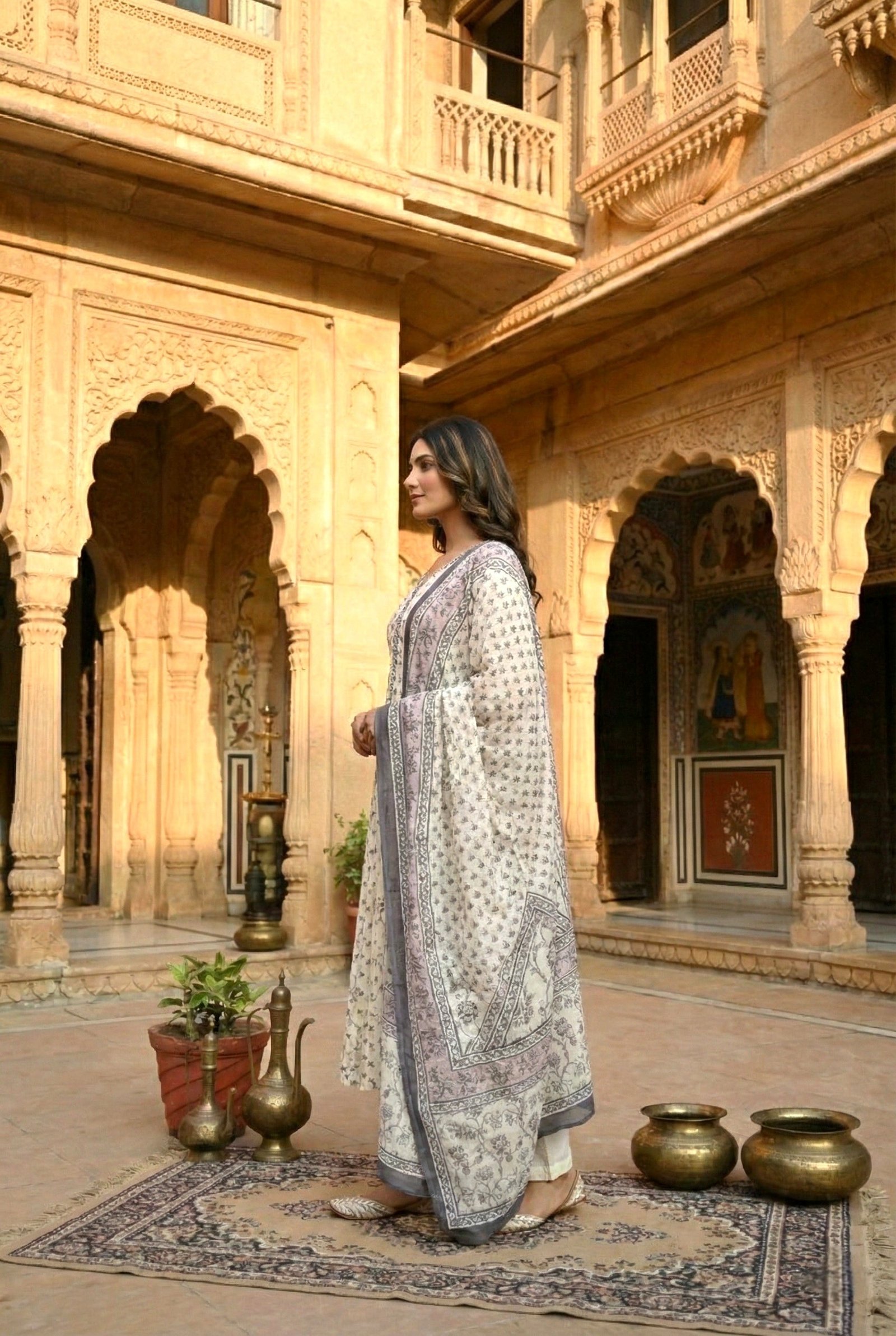 Onion Cotton Floral Digital Printed Three Piece Set - Image 2