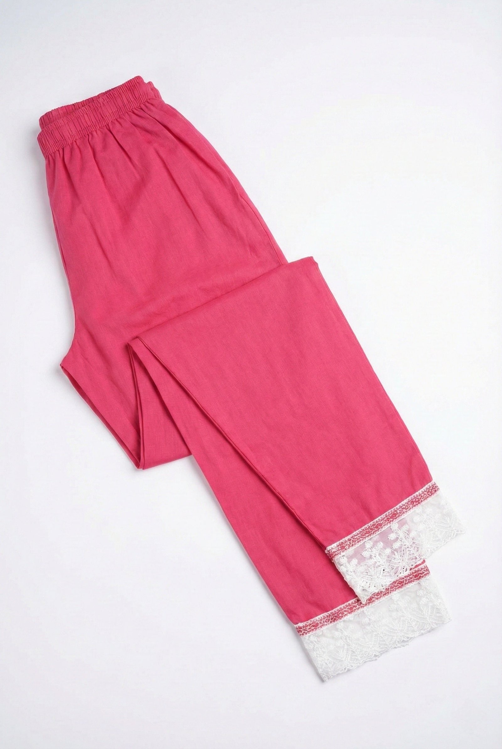 Magenta Cotton Chevron Printed Three Piece Set - Image 5