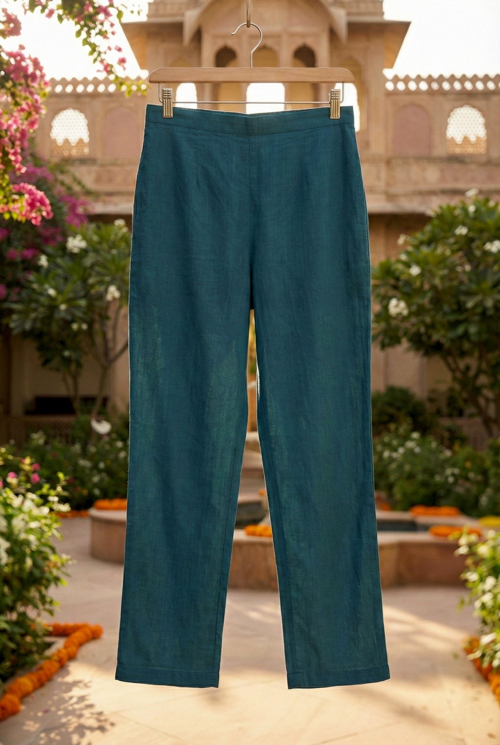 Teal Blue Cotton Three Piece Set - Image 7