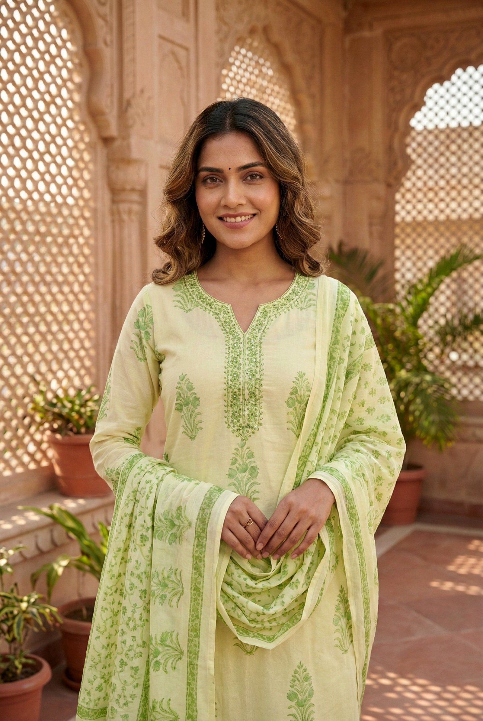 Pista Cotton Thread Embroidery Suit Set - Image 6