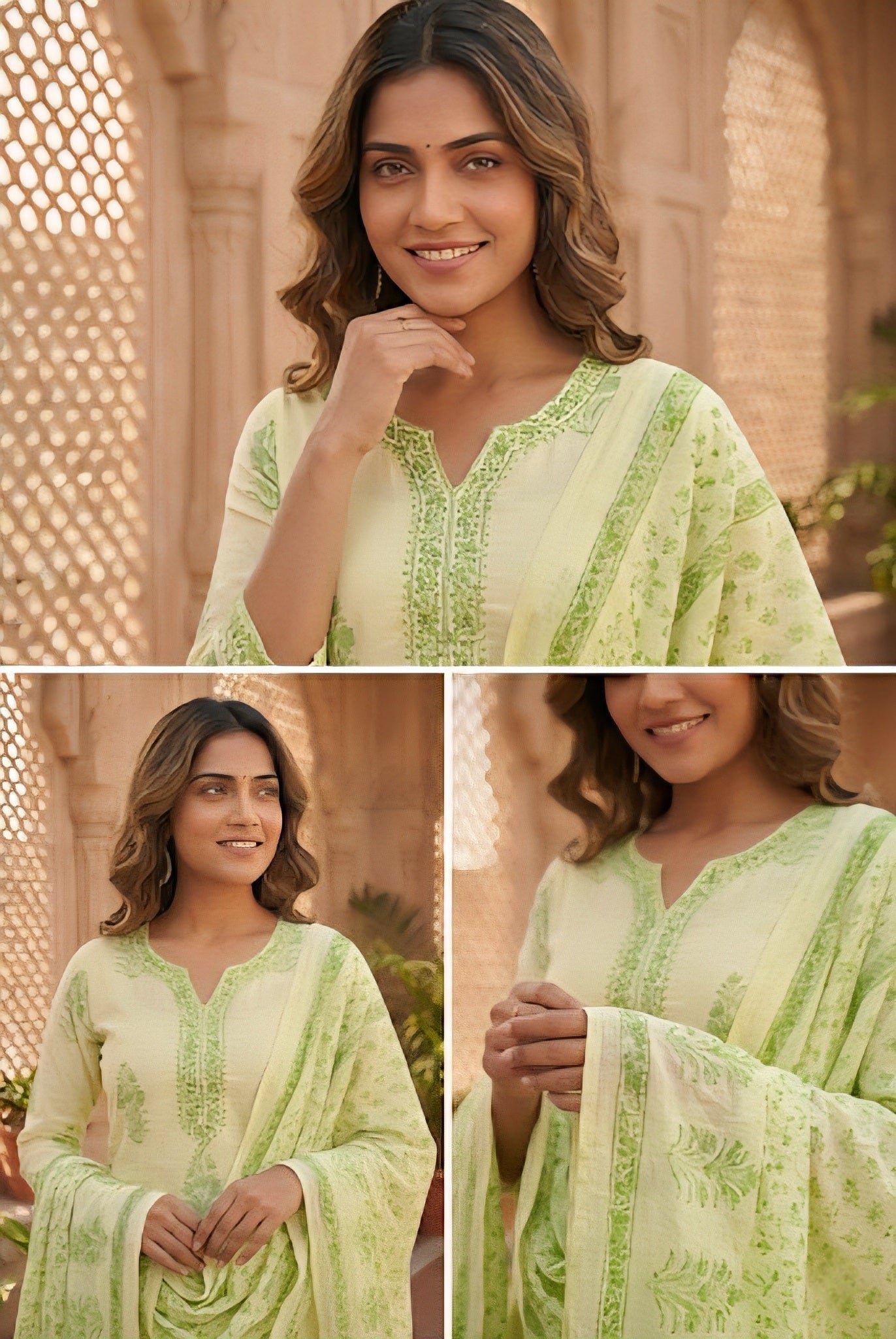 Pista Cotton Thread Embroidery Suit Set - Image 4