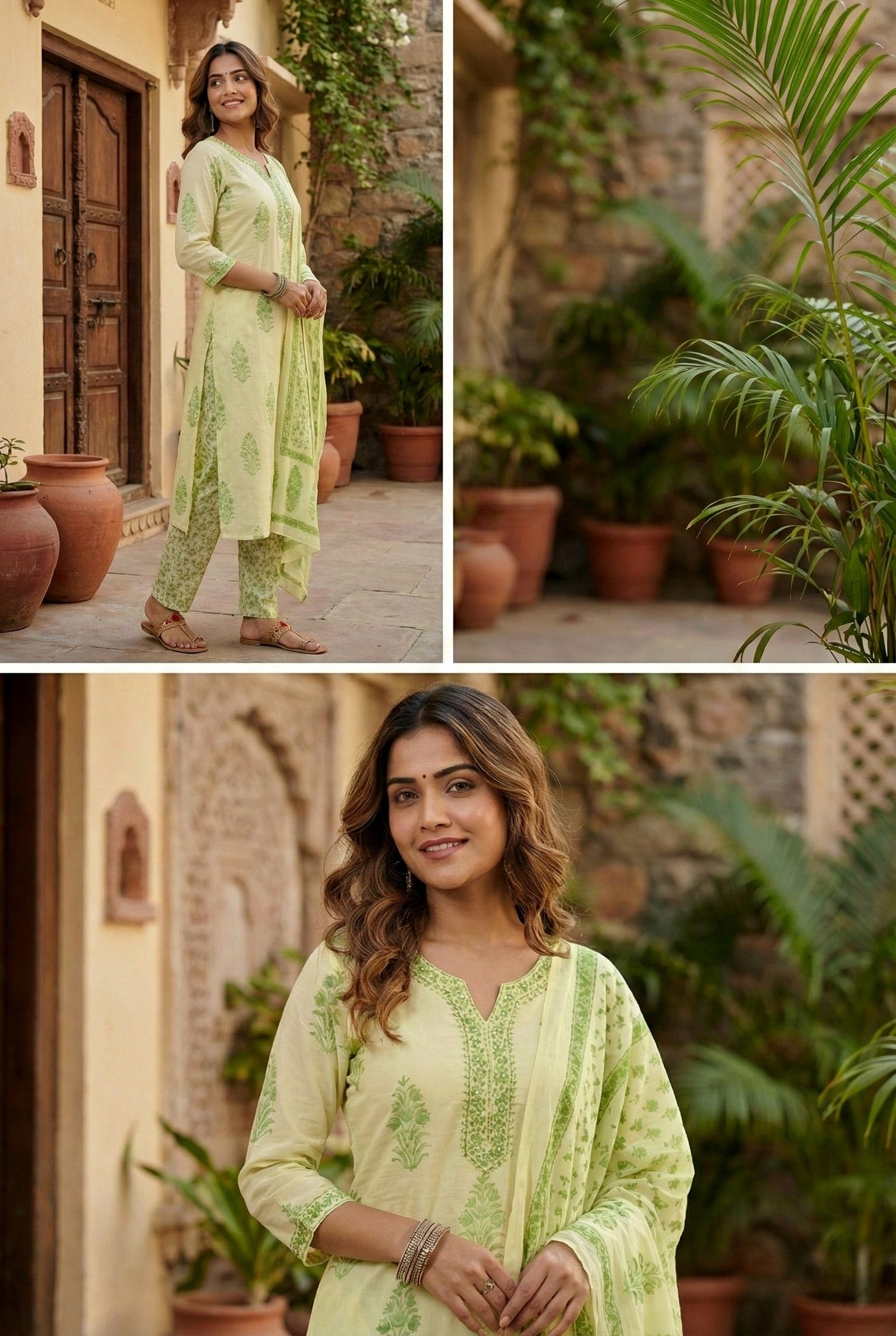 Pista Cotton Thread Embroidery Suit Set - Image 5