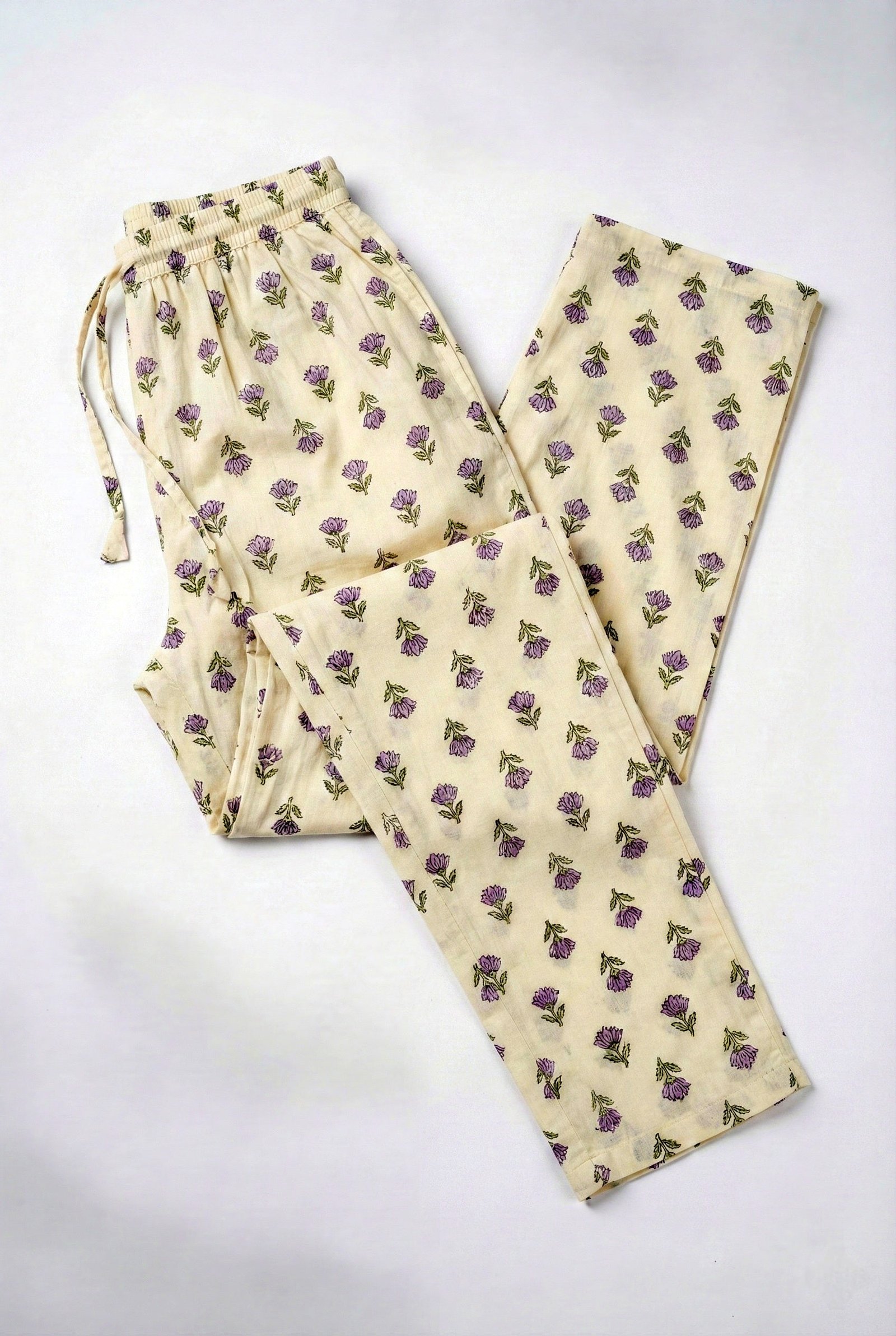 Lavender Cotton Floral Digital Printed Suit Set - Image 6