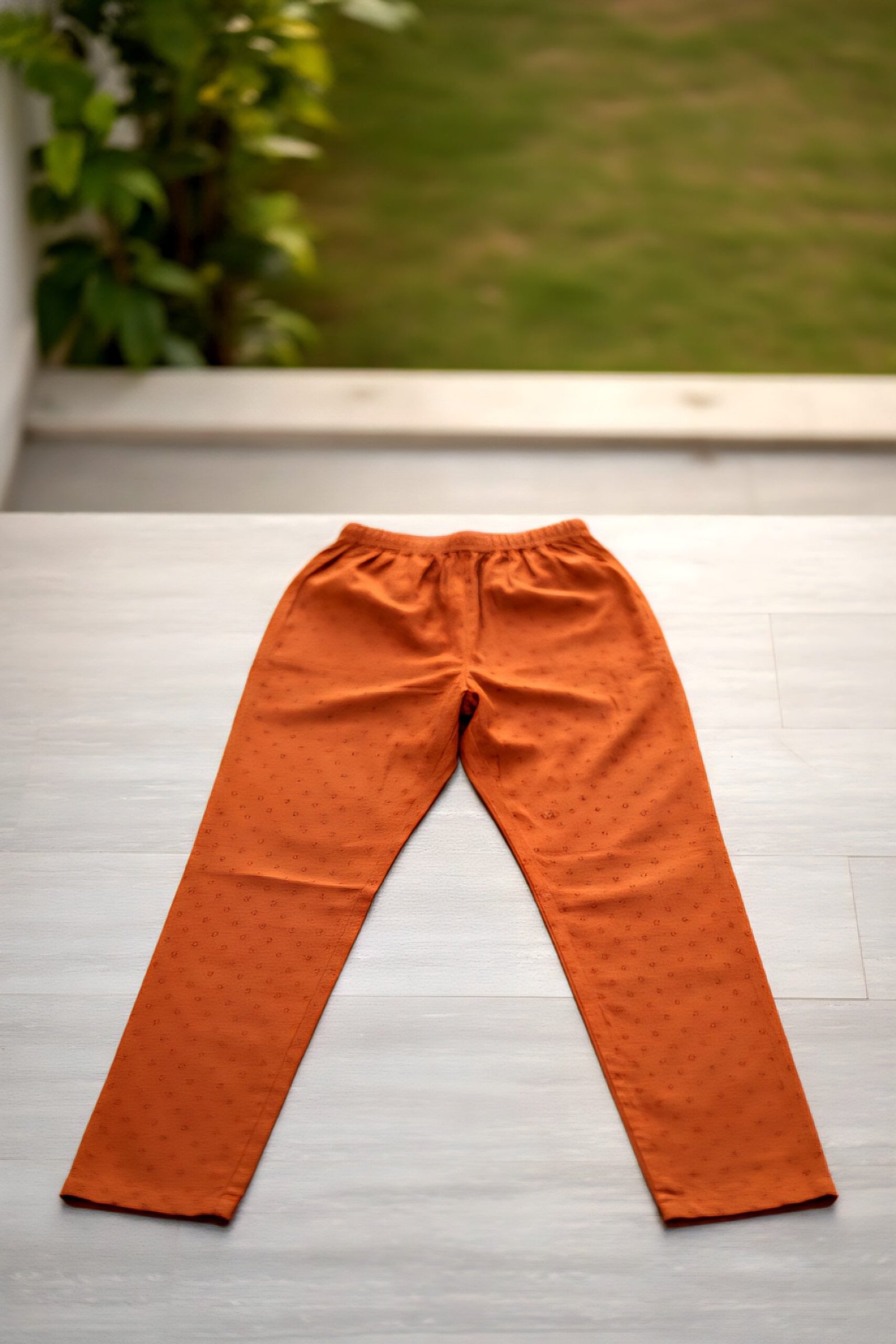 Rust Cotton Sequins And Mirror Embroidered Suit Set - Image 6