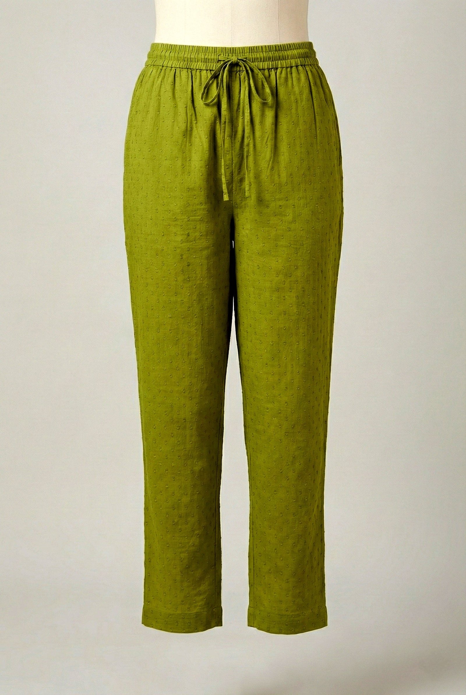 Green Cotton Thread Embroidered Three Piece Set - Image 5