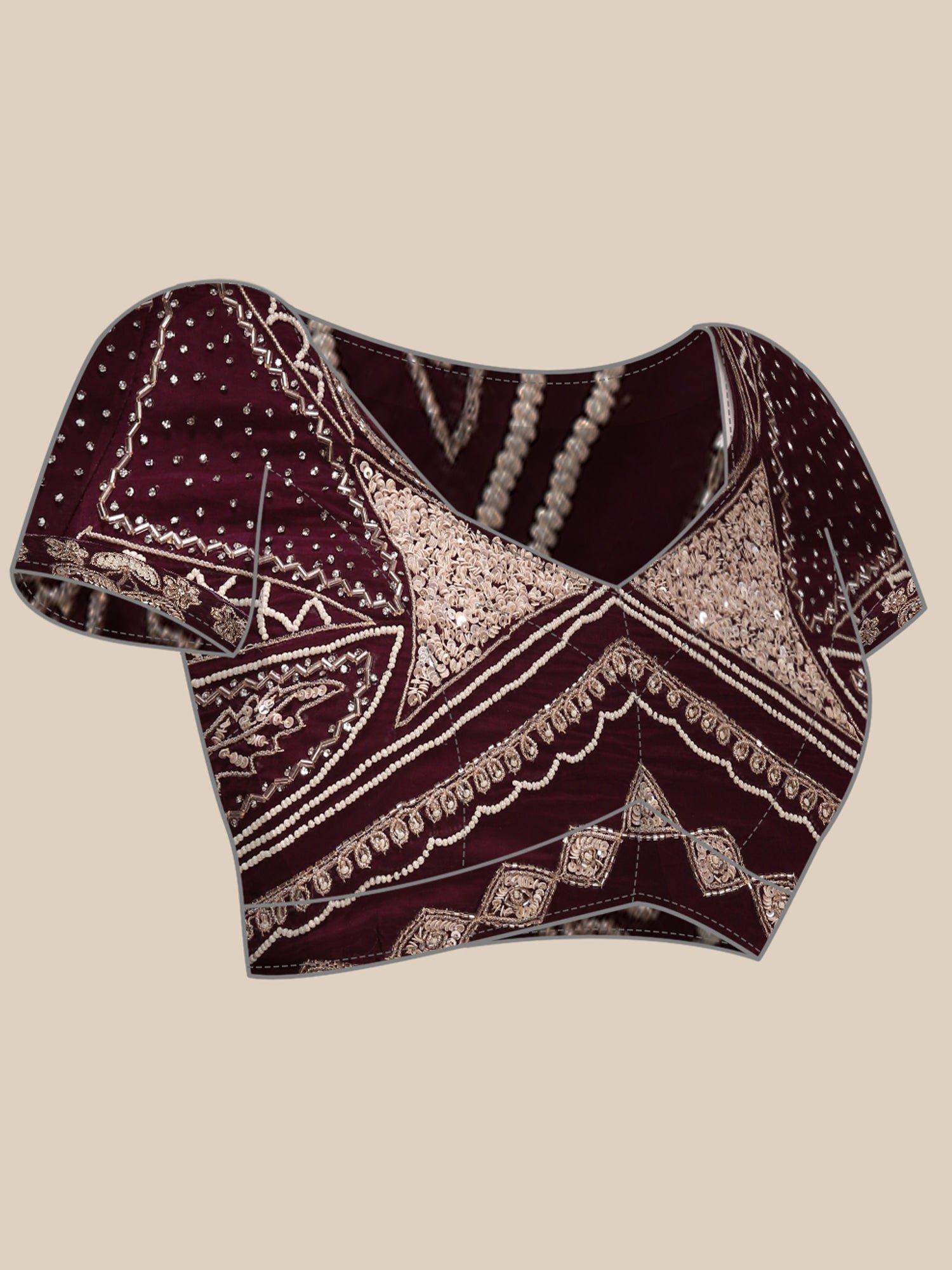 Purple Crepe Embroidery Saree With Readymade Blouse - Image 8