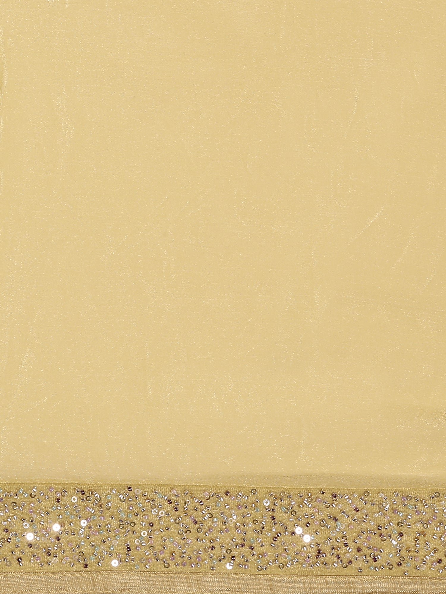 Lime Green Crepe Stone And Thread Embroidery Saree With Readymade Blouse - Image 5